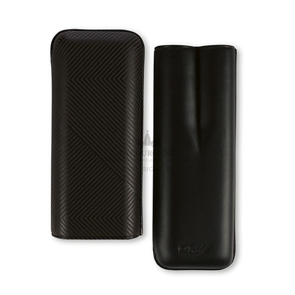 Davidoff Leather Cigar Case Black XL-2 Leaf