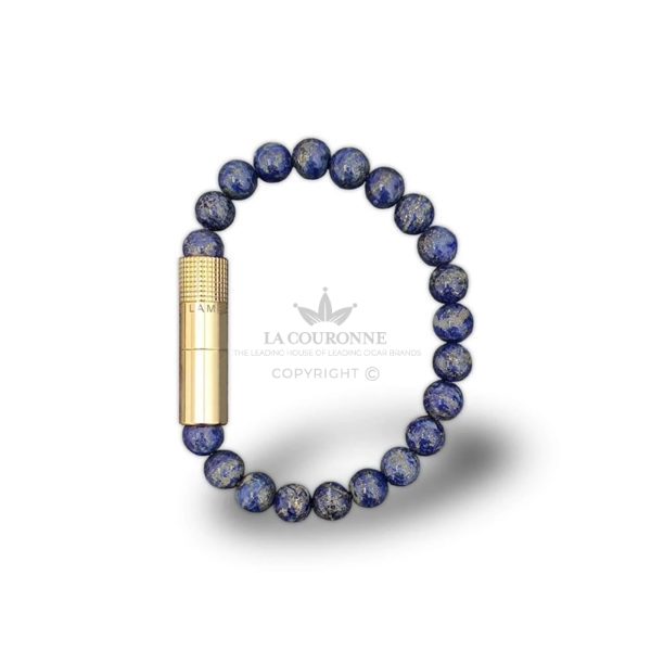punch bracelet solo gold lapis lazuli (8mm) taille l