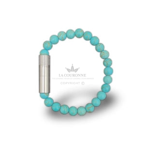 punch bracelet solo steel turquoise (8mm) taille s