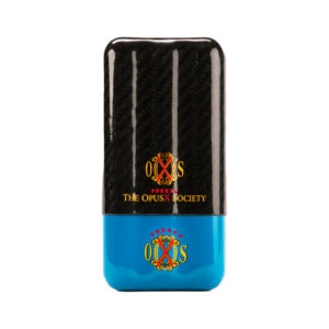 fuente the opusx society 3 cigares carbon fibre case blue