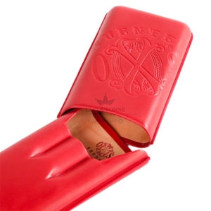 fuente the opusx society spanish nobuk leather 3 cigars case el rojo